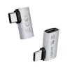 LogiLink USB4 Type-C 90° adapteris, C/M į C/F, 40 Gbps, 240W, 8K/60Hz, aliuminis, sidabrinis