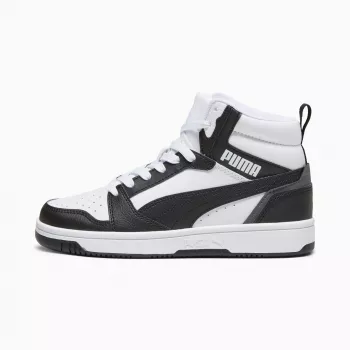 Puma Rebound V6 Mid vaikiški sportbačiai White Black 393831 01 38 dydis