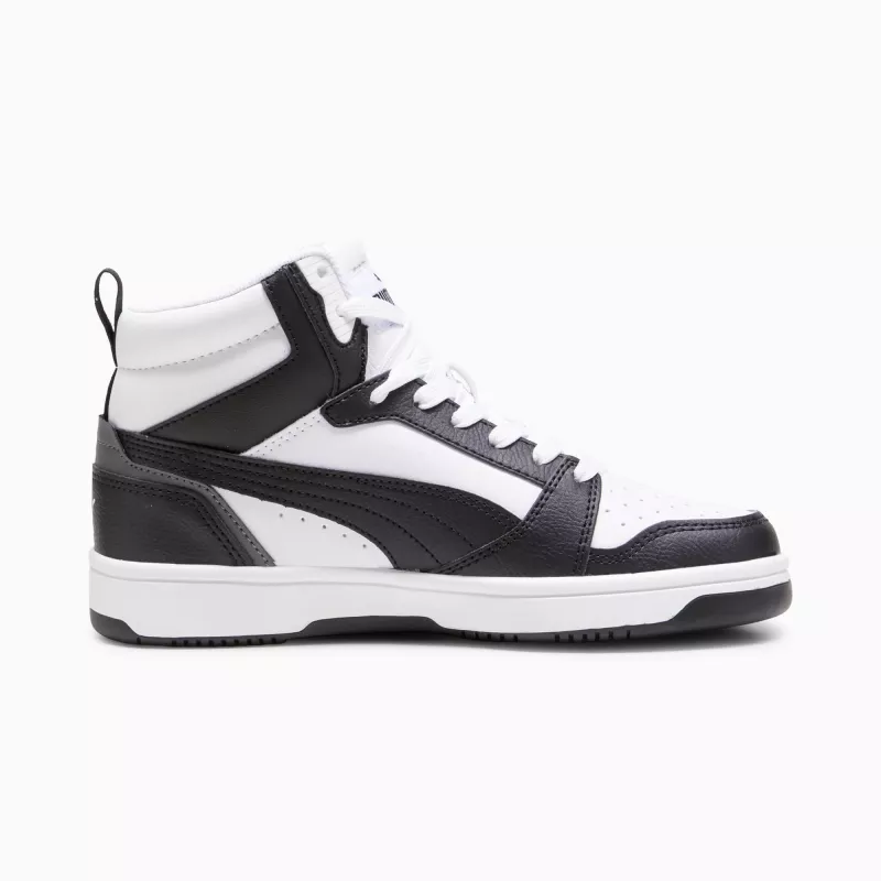 Puma Rebound V6 Mid vaikiški sportbačiai White Black 393831 01 38 dydis