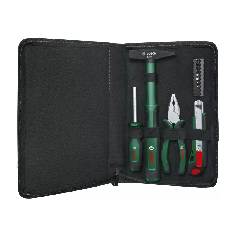 BOSCH Easy Starter 14 dalių rankinių įrankių rinkinys su dėklu