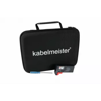 Kabelmeister Baterijų laikymo dėklas su integruotu testeriu AA, AAA, C, D, 9V ir monetinėms baterijoms - juodas