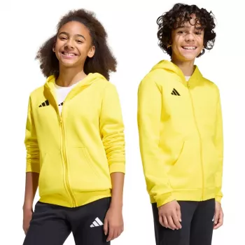 adidas Entrada 26 vaikiškas pilno užtrauktuko gobtuvas geltonas KH1777 152cm