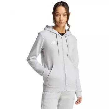 adidas Women's Entrada 26 užtrauktuku gobtuvu megztinis pilkas S
