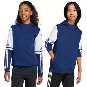 adidas Squadra 25 vaikiškas gobtuvas su kišene Team Navy Blue 2 / White 116 dydis