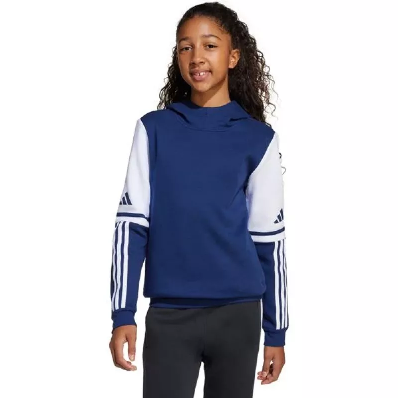 adidas Squadra 25 vaikiškas gobtuvas su kišene Team Navy Blue 2 / White 116 dydis