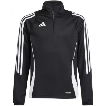 adidas Tiro 24 vaikiški treniruočių marškinėliai su užtrauktuku, juodi, 116cm