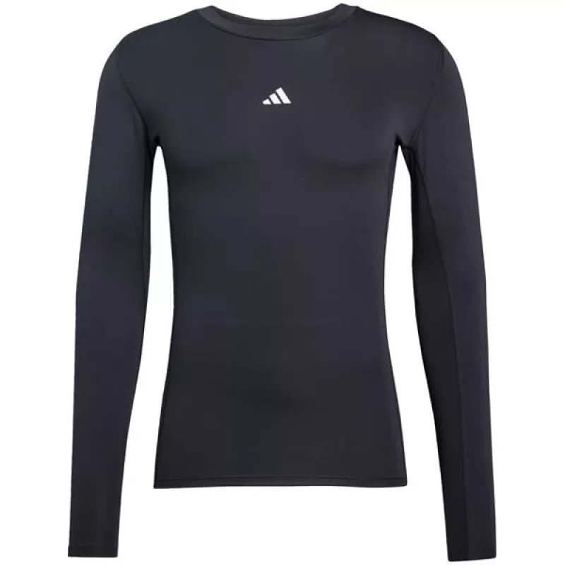 adidas Techfit ilgomis rankovėmis treniruočių marškinėliai vyrams juodi L