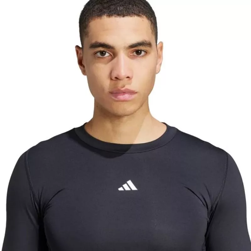 adidas Techfit ilgomis rankovėmis treniruočių marškinėliai vyrams juodi L