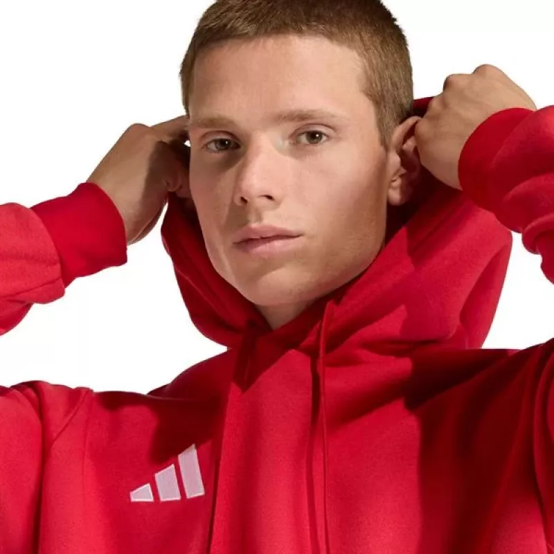 adidas Entrada 26 vyriškas gobtuvas su gobtuvu, raudonas, S dydis