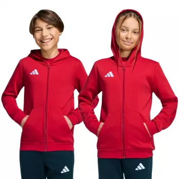 adidas Entrada 26 vaikiškas užtrauktuku hoodie raudonas KH1781 152 cm