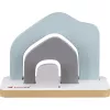 TONIES Mini Standregal - Haus 11003995 (rožinė) - rožinė namo formos MDF stelažinė lentyna su 2 lentynomis, 3 skyriais, vaikų kambariui, darželiui, EN 71 sertifikuota