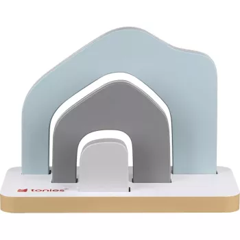 TONIES Mini Standregal - Haus 11003995 (rožinė) - rožinė namo formos MDF stelažinė lentyna su 2 lentynomis, 3 skyriais, vaikų kambariui, darželiui, EN 71 sertifikuota