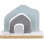 TONIES Mini Standregal - Haus 11003995 (rožinė) - rožinė namo formos MDF stelažinė lentyna su 2 lentynomis, 3 skyriais, vaikų kambariui, darželiui, EN 71 sertifikuota