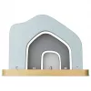 TONIES Mini Standregal - Haus 11003995 (rožinė) - rožinė namo formos MDF stelažinė lentyna su 2 lentynomis, 3 skyriais, vaikų kambariui, darželiui, EN 71 sertifikuota
