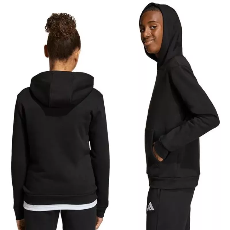 adidas Entrada 26 Hoody vaikiškas gobtuvinis megztinis juodas 140 cm