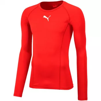 Puma Liga Baselayer Tee LS vyriški raudoni ilgomis rankovėmis marškinėliai