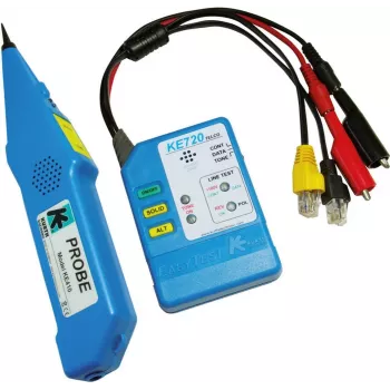 Kurth Electronic KE 701 tinklo kabelių testeris su tonų generatoriumi, RJ45/RJ11/koaksialinis, 240V apsauga