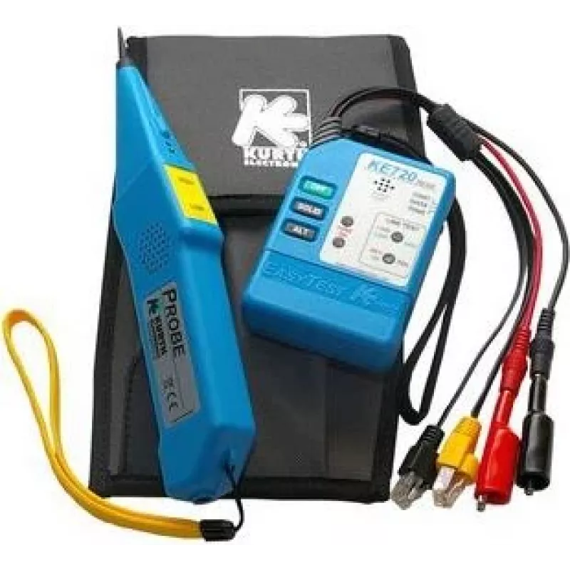 Kurth Electronic KE 701 tinklo kabelių testeris su tonų generatoriumi, RJ45/RJ11/koaksialinis, 240V apsauga