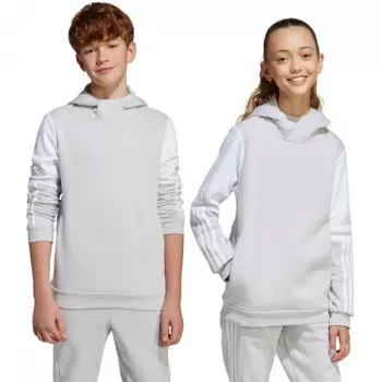 adidas Squadra 25 vaikiškas gobtuvas su užtrauktuku pilkas JD4808 140cm