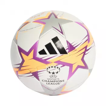adidas UCL Women's League 26/27 League Stage futbolo kamuolys, 4 dydis, baltas/oranžinis/sidabrinis KE5142