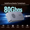 UNITEK USB4 M.2 NVMe SSD korpusas su aktyviu aušinimu, 80Gbps, be įrankių, aliumininis, USB-C