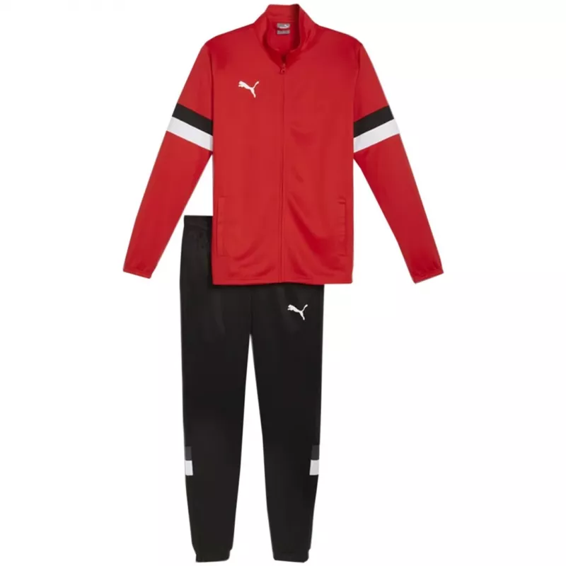 PUMA Team Rise vyriškas treniruočių kostiumas su užtrauktuku, raudonas/juodas, 2XL