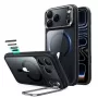 ESR Classic Hybrid Kickstand MagSafe dėklas, skirtas iPhone 17 Pro / 18 Pro, skaidrus/juodas