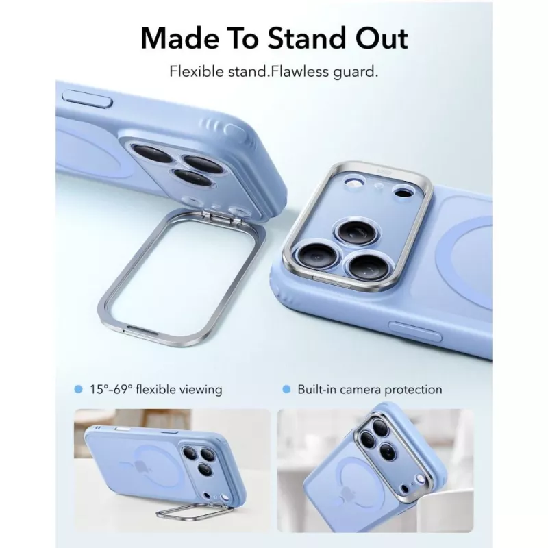 ESR Classic Hybrid Kickstand MagSafe dėklas, skirtas iPhone 17 Pro Max / 18 Pro Max - Mėlynas matinis
