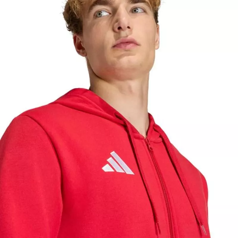 adidas Entrada 26 pilno užtrauktuko gobtuvas vyrams, raudonas, XL