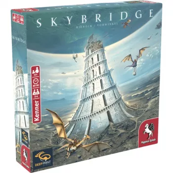 PEGASUS Deep Print Games: Skybridge – strateginis stalo žaidimas 2-4 žaidėjams, 10+ metų, 60-90 min., miesto statymo ir tinklų mechanika, daugiakalbis (EN/DE)
