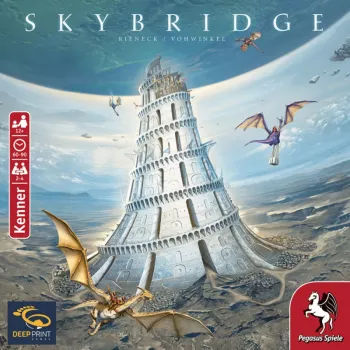 PEGASUS Deep Print Games: Skybridge – strateginis stalo žaidimas 2-4 žaidėjams, 10+ metų, 60-90 min., miesto statymo ir tinklų mechanika, daugiakalbis (EN/DE)
