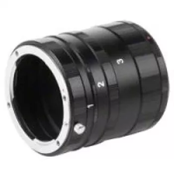 Walimex Macro tarpiniai žiedai Nikon F tvirtinimui – 12mm, 20mm, 36mm prailginimo vamzdeliai su elektroniniais kontaktais