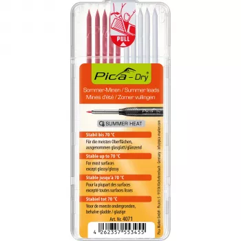 Pica DRY Minen-Set SUMMER HEAT – 12 užpildų (4x raudoni, 4x balti, 4x žali) Pica-Dry Longlife automatiniam pieštukui, 2,8 mm