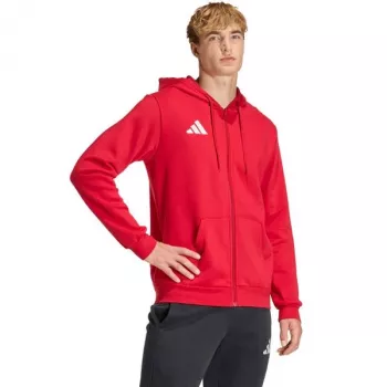 adidas Entrada 26 pilno užtrauktuko gobtuvas vyrams, raudonas, L dydis