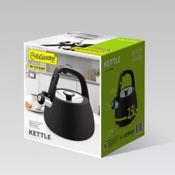 MEO Maestro virdulys ant viryklės 2,5 l matinės juodos spalvos nerūdijančio plieno su švilpuku MR-1318-BLACK