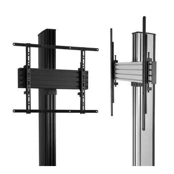 B-TECH AV SYSTEM X universalus dviejų plokščiųjų ekranų grindų stovas (VESA 600 x 400) - 2,4 m, juodas