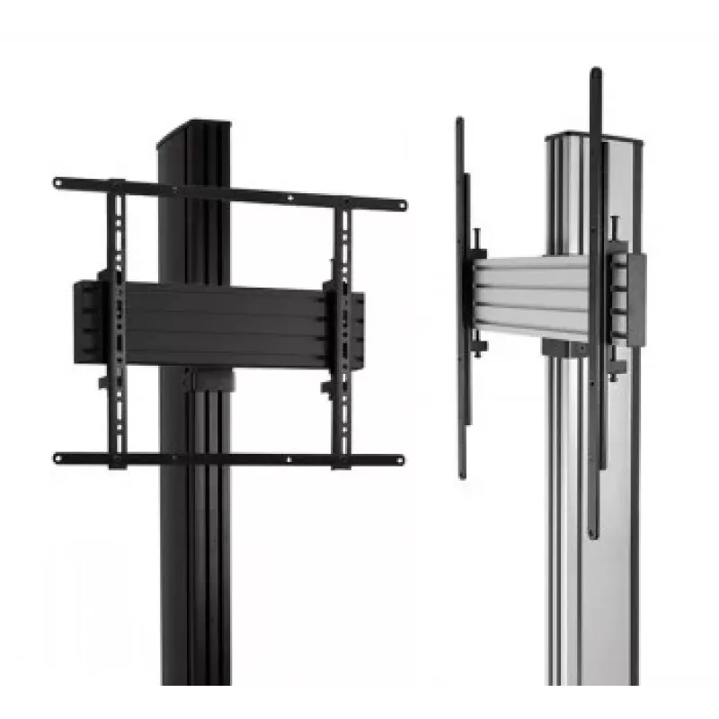 B-TECH AV SYSTEM X universalus dviejų plokščiųjų ekranų grindų stovas (VESA 600 x 400) - 2,4 m, juodas