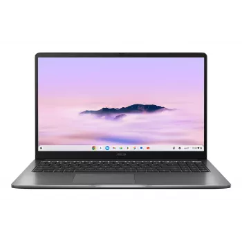 ASUS Chromebook CX1505CTA-ISSS70396 15,6 colio Full HD nešiojamasis kompiuteris, Intel Core i3-N355, 8GB RAM, 128GB eMMC, ChromeOS, prancūziška AZERTY klaviatūra, Transparent Silver
