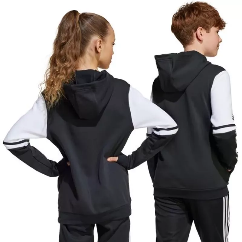 adidas Squadra 25 vaikiškas gobtuvas su užtrauktuku juodas 128 cm