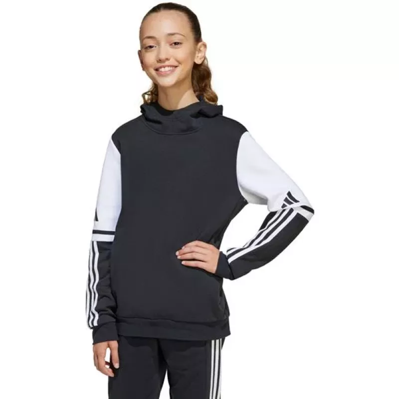 adidas Squadra 25 vaikiškas gobtuvas su užtrauktuku juodas 128 cm
