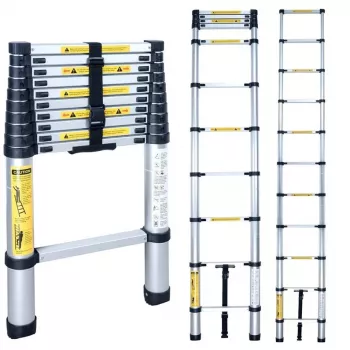 Teleskopinės kopėčios BL-T380, 380 cm, 13 pakopų, aliuminės, EN131, 150 kg