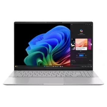 ASUS Vivobook S15 S5507QA-MA145W 15,6 colio 2.8K OLED nešiojamas kompiuteris - Snapdragon X Plus, 16GB RAM, 1TB SSD, Windows 11 Home, sidabrinis