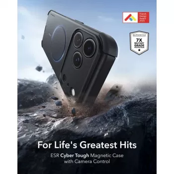 ESR Cyber Tough MagSafe dėklas, skirtas iPhone 17 Pro Max / 18 Pro Max – juodas