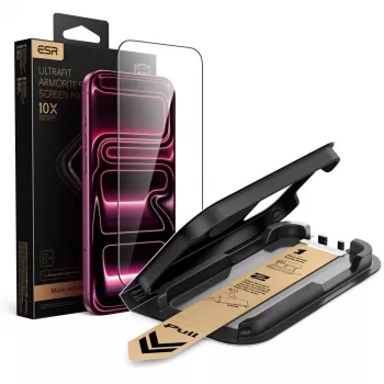ESR UltraFit Armorite Pro grūdinto stiklo ekrano apsauga, skirta iPhone 17 Pro Max / 18 Pro Max - juoda