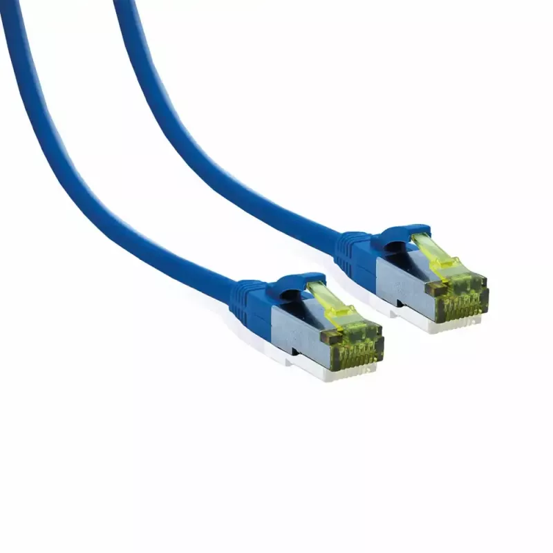 IT-BUDGET Full Copper Premium Patch Cable Cat.6A su Cat.7 žaliava 600 MHz Halogen-Free PoE+ 10Gbps mėlynas 3m