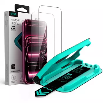 ESR UltraFit Armorite grūdinto stiklo ekrano apsauga 2 vnt. iPhone 17 Pro Max / 18 Pro Max - juoda