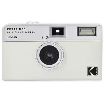 Kodak Ektar H35 pusės kadro 35 mm juostinis fotoaparatas - balta/pilka