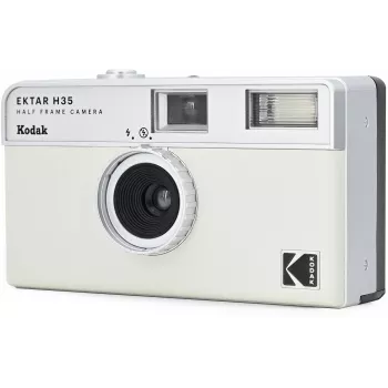 Kodak Ektar H35 pusės kadro 35 mm juostinis fotoaparatas - balta/pilka