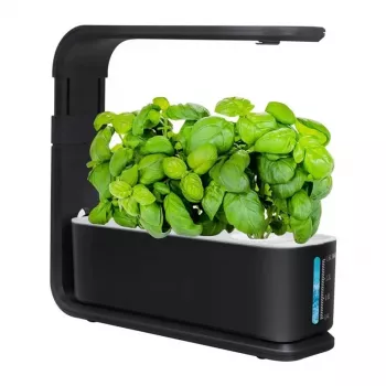 Išmanusis hidroponinis vazonas ZG1001 juodas – 6 vietų vidaus sodas su viso spektro LED, Wi-Fi programėlės valdymu, 2,5 l talpa