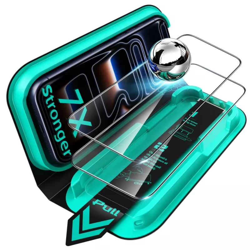 ESR UltraFit Armorite grūdinto stiklo apsauga 2 vnt. iPhone 17 Pro / 18 Pro – juoda